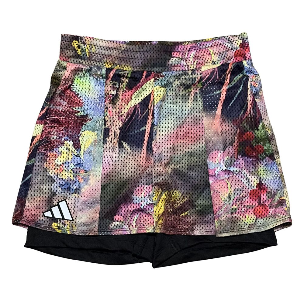 Adidas Melbourne Skirt Girls Large Vibrant Multicolored Mesh Tennis Short NWT - Picture 1 of 7